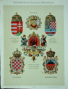 Címerek az Osztrák-Magyar Birodalomból, a művész „Heraldischer Atlas” című művéből alkotó: Hugo Gerard (after) Strohl
