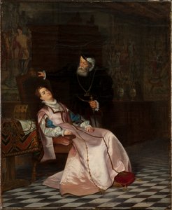 Gustav Vasa hitvesét, Catherine Stenbockot alva találja, és hallja, ahogy azt mondja: Gösta királyt szeretem..., 1
