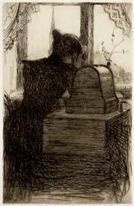 A varrógépnél alkotó: Hugo Simberg
