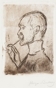 Gallen-Kallela a pipájával alkotó: Hugo Simberg