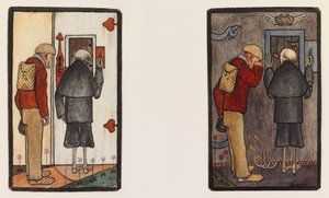 A paraszt és a halál a menny és a pokol kapujánál alkotó: Hugo Simberg