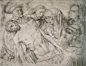 Rajz a keresztről való lerakás után, 1460-1480, 1908. alkotó: Hugo van der Goes