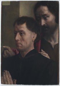Imádkozó férfi portréja Keresztelő Szent Jánossal alkotó: Hugo van der Goes