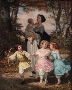 Anya és gyermekei, 1840-80 körül (olaj, vászon)