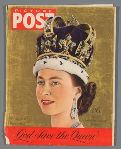 A II. Erzsébet királynő megkoronázására szolgáló Picture Post különkiadásának másolata, 1953. június 13. Képposta / Különleges Koronázási emléktárgy száma (cím a tárgyon) alkotó: Hulton Press Ltd.