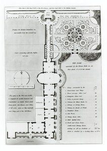 Kerttervezés, a "Fragments on the Theory and Practice of Landscape Gardening"-ből, 1816 (litho) (f/w fotó)