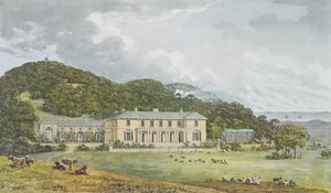 Déli homlokzat a nyugati homlokzattal perspektivikusan, az Antony-ház Vörös Könyvéből, 1812 körül.