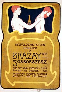 Eau de Toilette Brazay magyar hirdetése, 1900 körül (színes litó) alkotó: Hungarian School