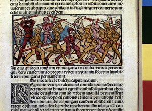 MAGIARS Combat of: Magyarország krónikája" című könyv illusztrációja. alkotó: Hungarian School