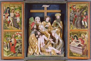 Passióoltár, Jánosrét, 1480-90 (festett és aranyozott fa)