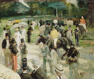 Versenyzés Longchampban (olaj, vászon) alkotó: Hurst Balmford