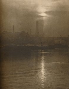 „Egy londoni este ködei a Surrey parton a Waterloo Bridge mellett”, 1935. alkotó: Huson