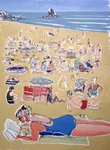 Bathers, Broadhaven Beach, Dyfed, 1995 (olaj, tinta a fedélzeten)