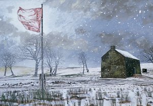 Drovers Arms and the Red Flag, Garth közelében, 1992 (gouache a kártyán)