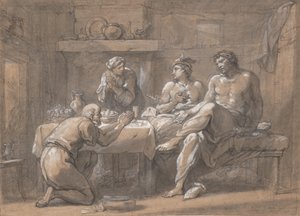 Jupiter és Merkúr Baucis és Philemon házában, 18. század. alkotó: Hyacinthe Collin de Vermont