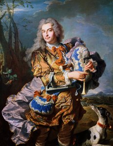 Gaspard de Gueidan dudán játszik, 1735 körül, Hyacinthe Rigaud (1659-1743), olaj, vászon. Részlet. Franciaország alkotó: Hyacinthe Francois Rigaud