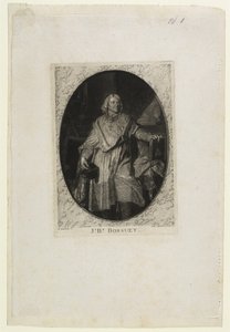 J.B. Bossuet (láb), vésette Jean-Baptiste de Grateloup, 1771 (mezzotinta, akvatinta és szárazhús a chine collé-n) alkotó: Hyacinthe Francois Rigaud