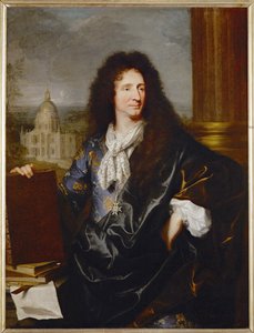 Jules Hardouin-Mansart, a királyi épületek első építésze és felügyelője, festett 1685 ... alkotó: Hyacinthe Francois Rigaud