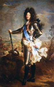 XIV. Lajos, a Napkirály (1638-1715) portréja. A király portréjának kinevezett Hyacinthe Rigaud olaja.