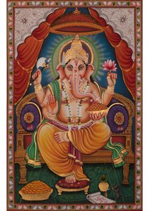 Ganesha úr trónon ülve