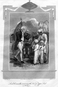 Lord Cornwallis 1738-1805 Tippoo Saib fiainak túszul ejtése, 1816.