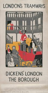 „Dickens” London – The Borough, London Megyei Tanács LCC Tramways plakátja, 1923 alkotó: I Jephson