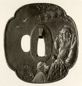 Az öreg pár, Takasago, 1800-1820, 1910. alkotó: Ichijosai Hirotoshi