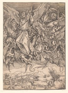 Az arkangyalok harcolnak a sárkányokkal Másolatok a Dürer