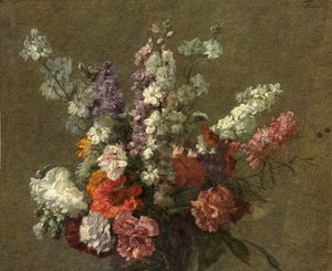 Delphiniumok; Larkspur, 1899 alkotó: Ignace Henri Jean Fantin Latour