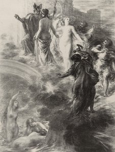 Utolsó jelenet a Das Rheingoldból alkotó: Ignace Henri Jean Fantin-Latour