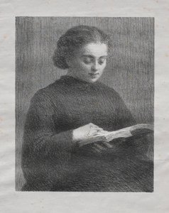 Olvasmány: A művésznővér portréja, 1897. alkotó: Ignace Henri Jean Fantin Latour