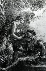 Sieglinde és Siegmund, jelenet Wagner „A valkűr” című operájából, 1887 alkotó: Ignace Henri Jean Fantin Latour
