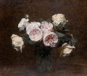Csendélet: rózsaszín, fehér és sárga rózsák, 1894