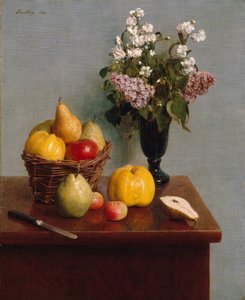 Csendélet virágokkal és gyümölccsel, 1866