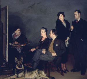 A FESTŐ ÉS CSALÁDJA - 1937 - OLEO / VÁSZON alkotó: Ignacio Zuloaga y Zabaleta