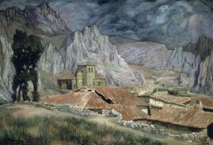PANCORBO TÁJ - 1917 - O / L - 90X130 CM alkotó: Ignacio Zuloaga y Zabaleta