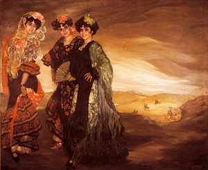A három unokatestvér (a táncosok hagyományos spanyol viseletében) 1903 körül (olaj, vászon) alkotó: Ignacio Zuloaga y Zabaleta