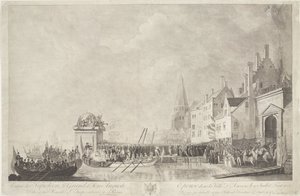 Aankomst van Napoleon Josephine te Antwerpenben, 1803 Nagy Napóleon és Auguste hitvese belépése Antwerpen városába 1803. július 18-án (cím a tárgyon) alkotó: Ignatius Joseph van den Berghe