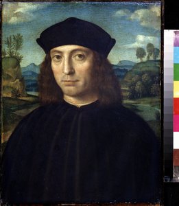 Francesco Raibolini "Emberportré" című festménye: Il Francia (1450-1518) Puskin Múzeum, Moszkva