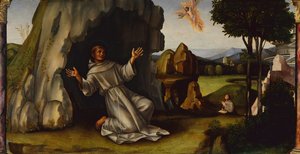Szent Ferenc a Stigmatát kapja, 1450-1517 körül (olaj, fa)