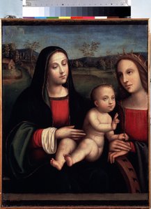 "Madonna és gyermeke Alexandriai Szent Katalinnal" Francesco Raibolini dit il Francia (1450-1518) festménye Szentpétervári Ermitázs Múzeum