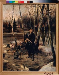 Fakakasvadászat – Az erdei kakaslövés – Illarion Mihajlovics Prjanisnyikov (1840-1894) festménye, olaj, vászon