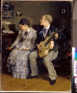 Kíméletlen romantika. (Ruthless Romance). Ilarion Mihajlovics Prjanisnyikov (1840-1894) festménye, olaj, vászon