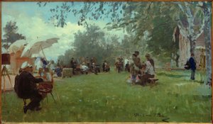 Az akadémia dachájában alkotó: Ilya Efimovich Repin