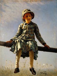 Szitakötő. Festő lányportréja, 1884 alkotó: Ilya Efimovich Repin