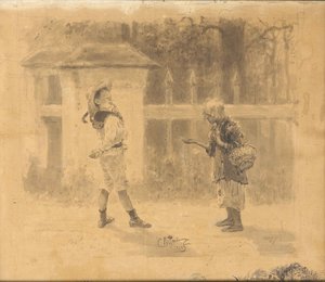 Lány koldulás, 1889 alkotó: Ilya Efimovich Repin