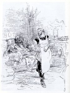 Illusztráció Lev Tolsztoj Ivan Iljics halála című regényéhez, 1896 alkotó: Ilya Efimovich Repin