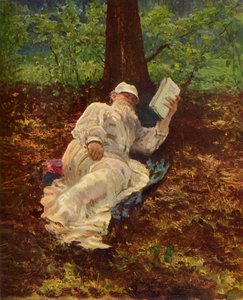 Leo Nyikolajevics Tolsztoj megpihen az erdőben, 1891, 1965. alkotó: Ilya Efimovich Repin