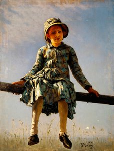 Szitakötő. A művész lányának portréja. Ilja Jefimovics Repin (Ilia Repin) (1844-1930) festménye, olaj, vászon alkotó: Ilya Efimovich Repin