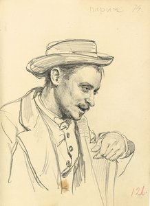 Férfi kalapos profilban, c. 1872-1875 alkotó: Ilya Efimovich Repin